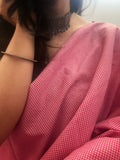 Handwoven 2.5m Checkered Fabric - Pink and White