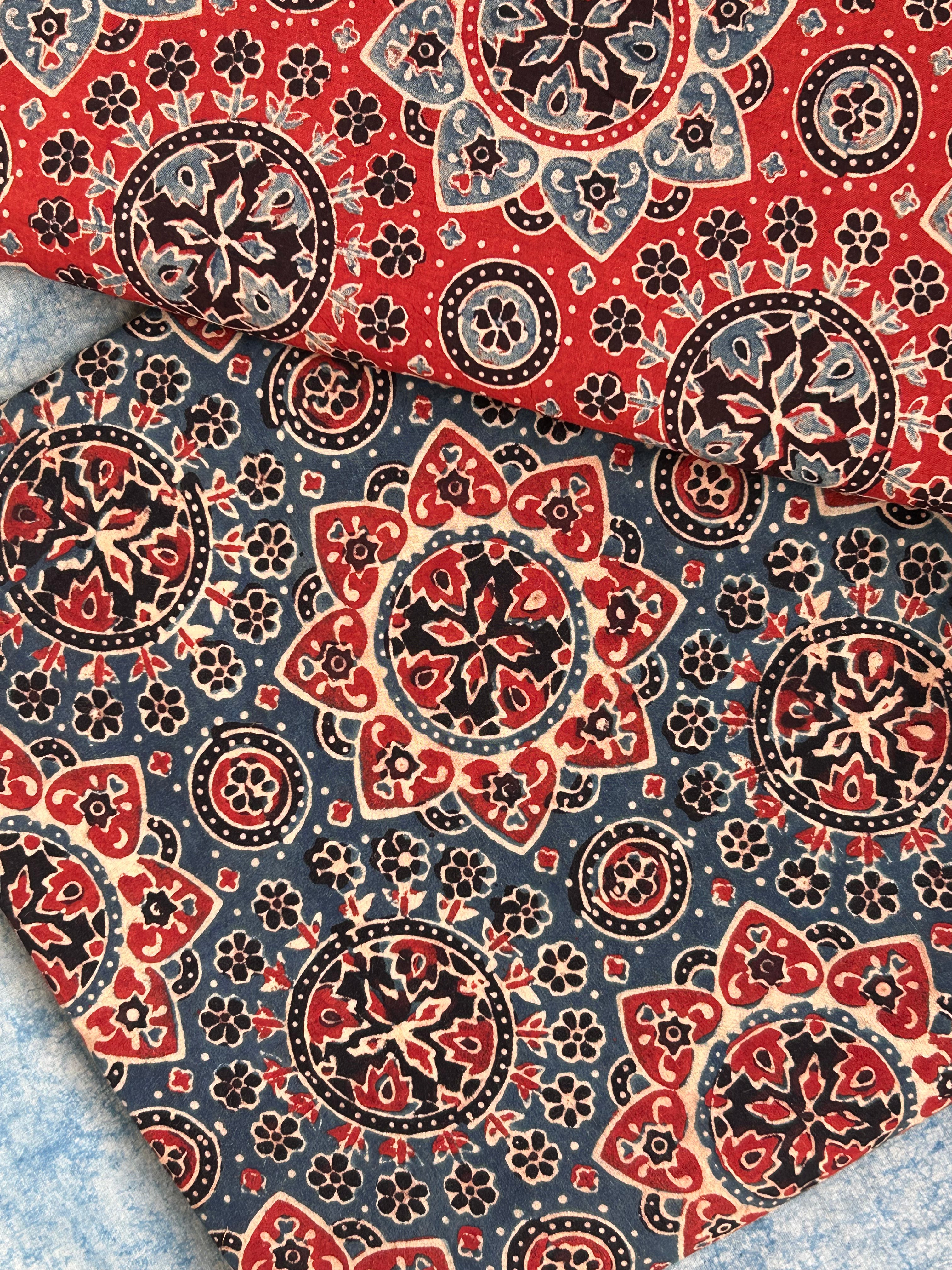 Natural Dyes Handblock Ajrakh Cotton Suit