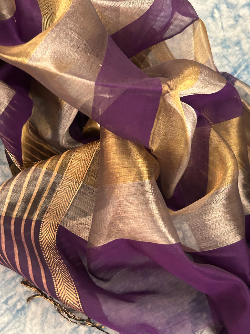 Handwoven Maheshwari Tissue Kurta Dupatta Set