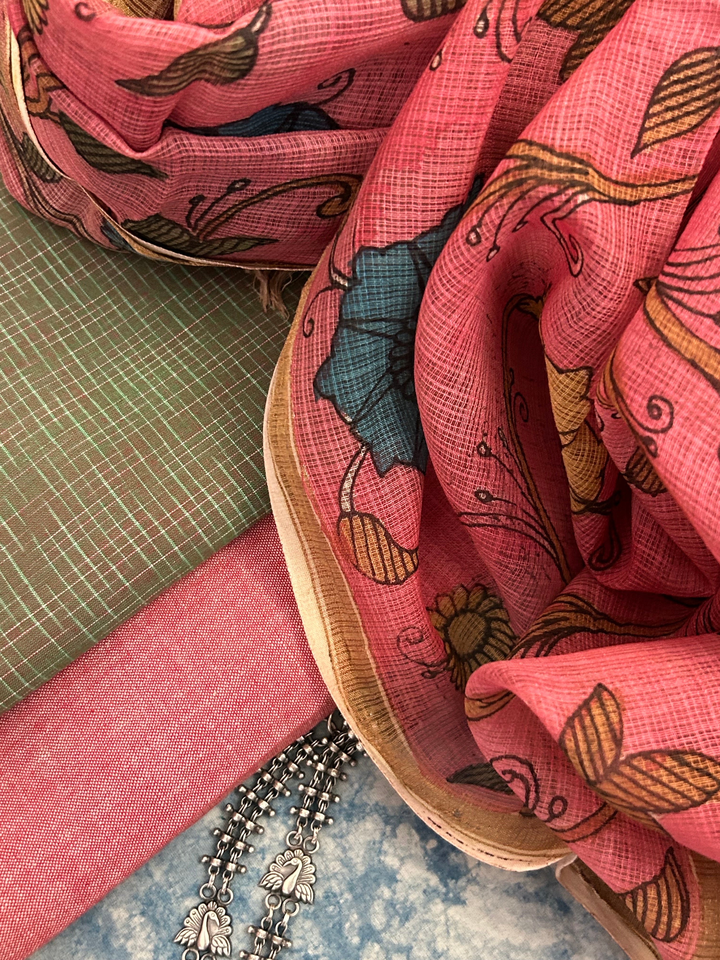 Handwoven Handpainted Kalamkari Set