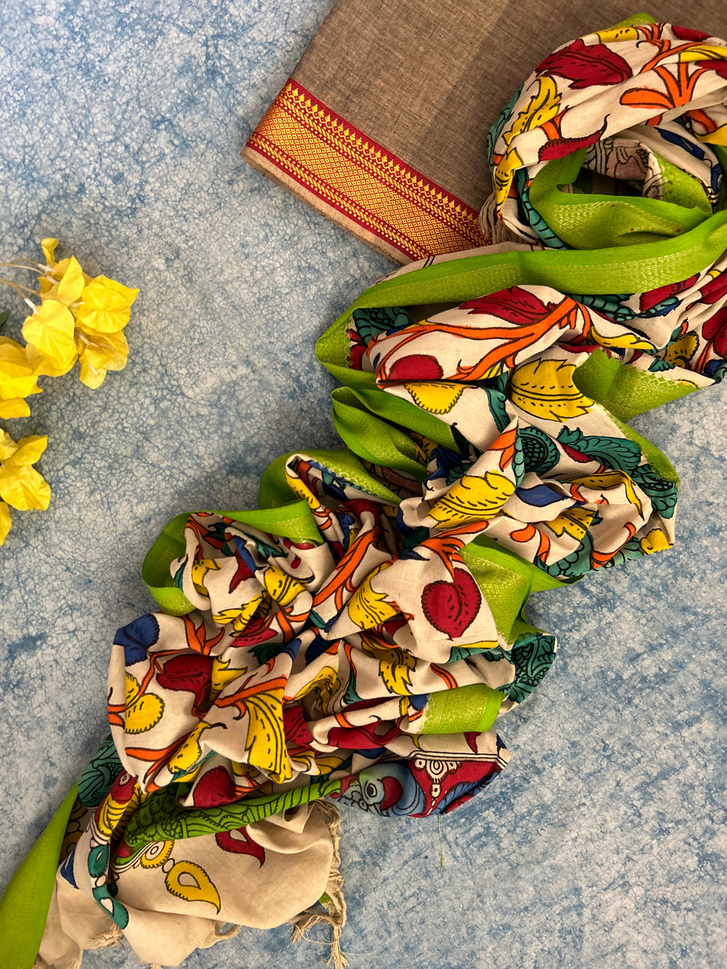 Handwoven Handcrafted Kalamkari Kurta Dupatta Set