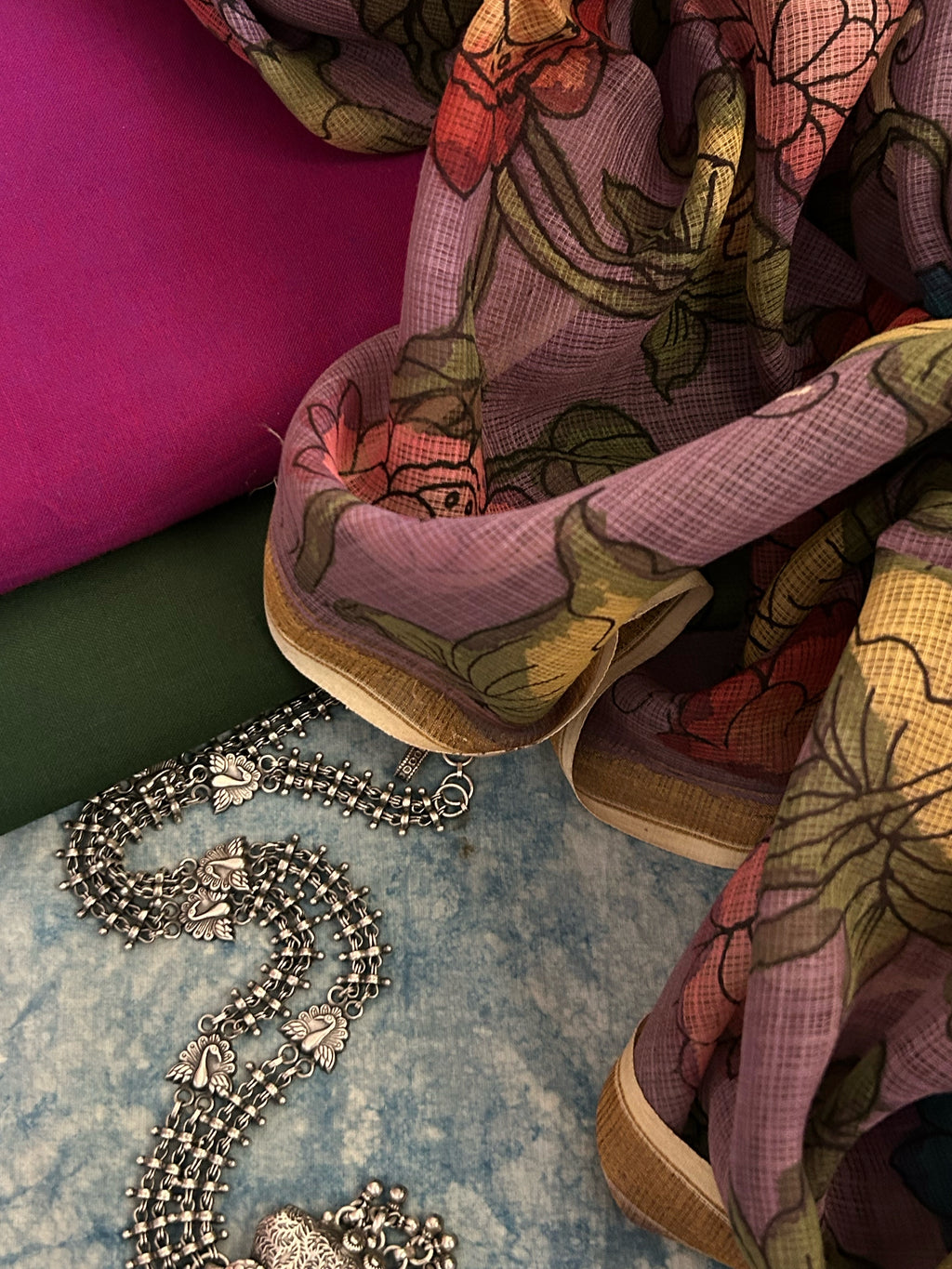 Handwoven Handpainted Kalamkari Set