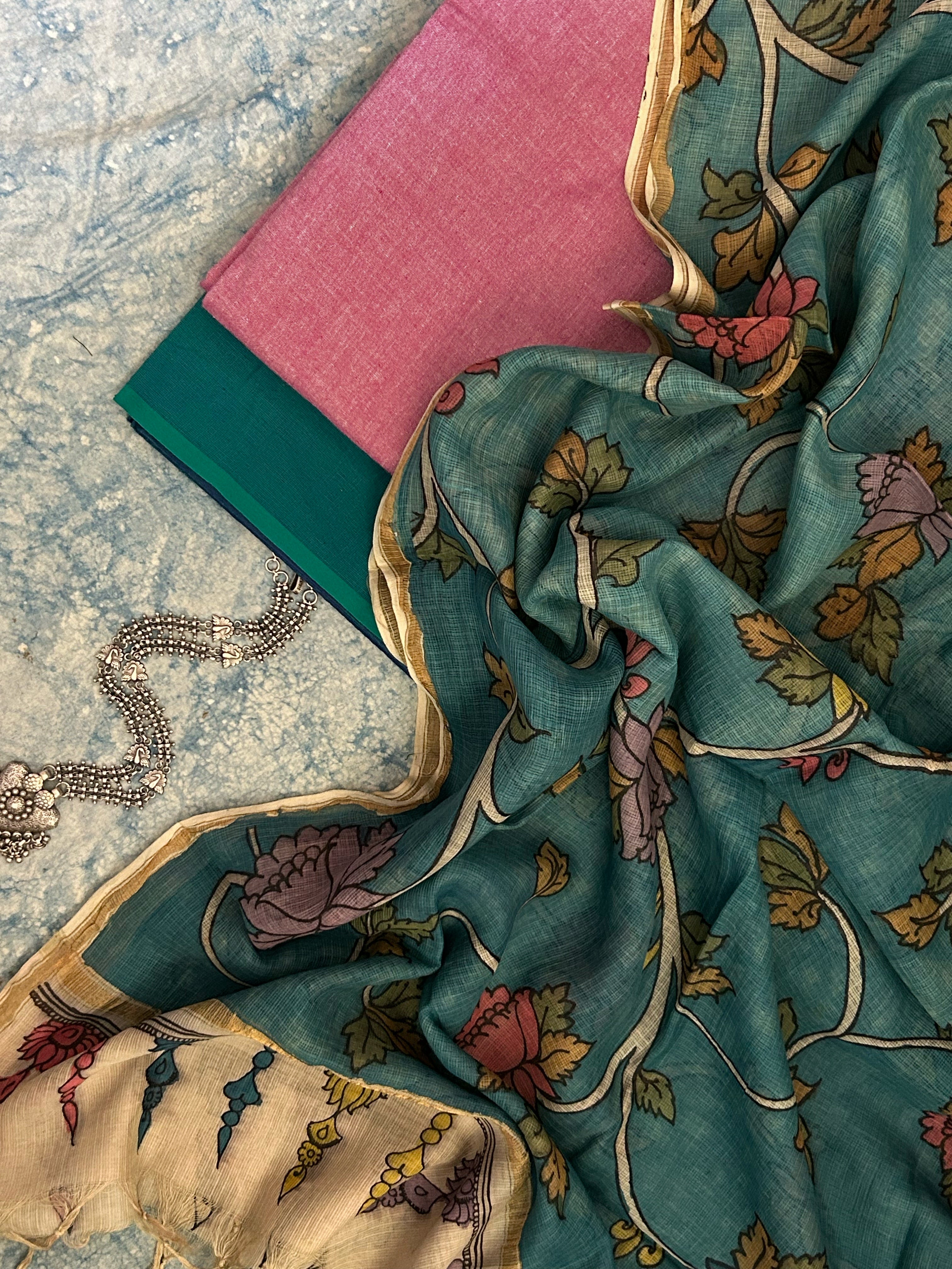 Handwoven Handpainted Kalamkari Set