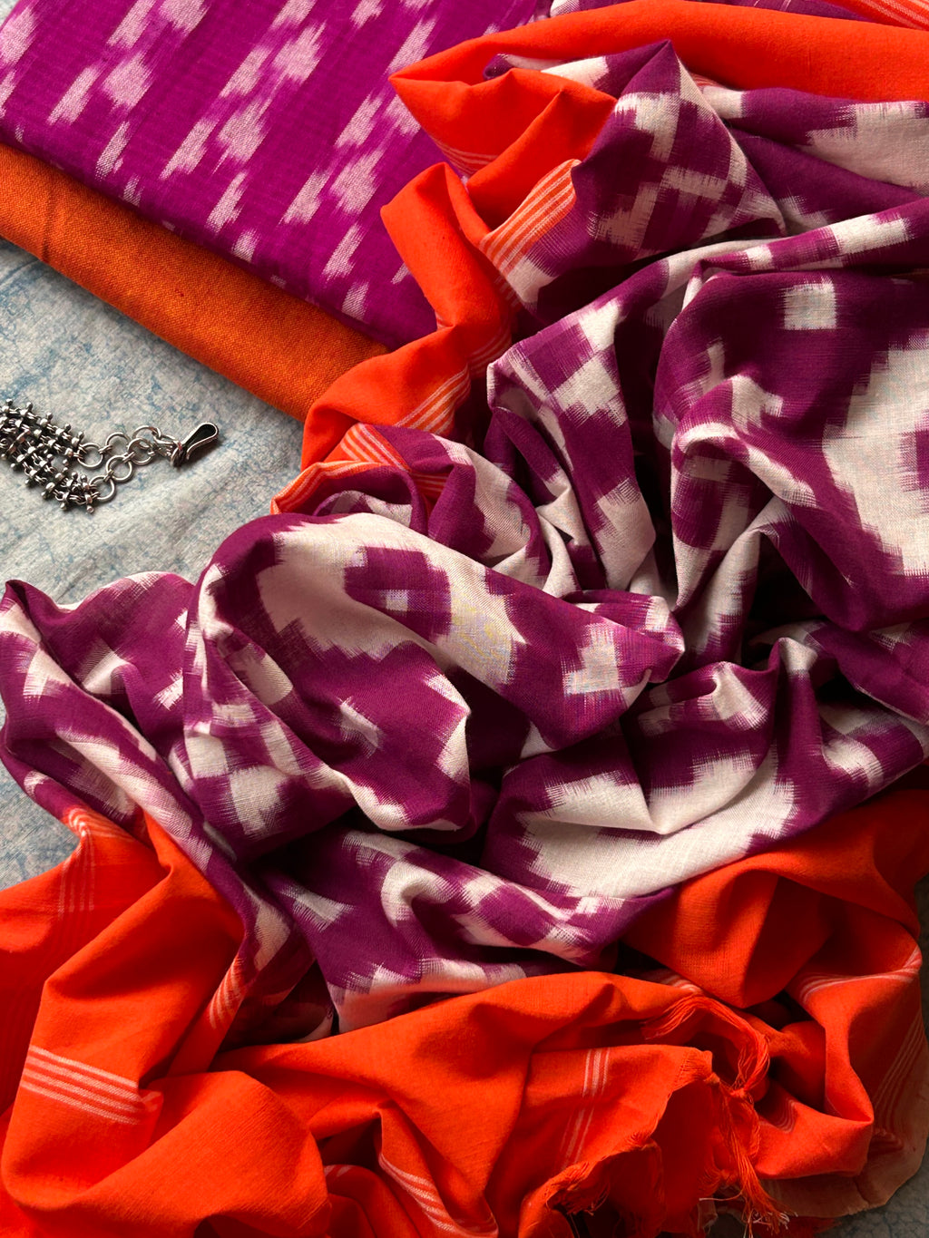 Sandhya - Handwoven Ikath Kurta Dupatta Set