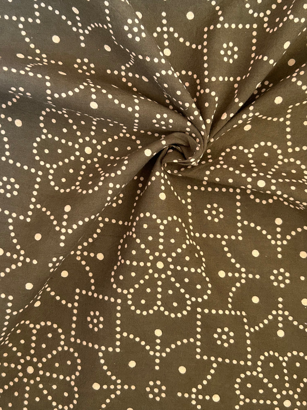 Hand Sreen Printed Azofree dye cotton - Mehndi Green (2.5m)