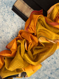 Handwoven Maheshwari Kurta Dupatta Set -Black & Burnt Orange
