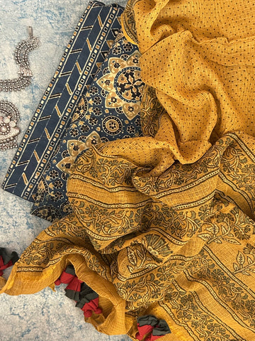 Natural Dyes Handcrafted Ajrakh Kota Suit