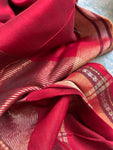 Handwoven Maheshwari Kurta Dupatta Set - Turquoise Green & Maroon
