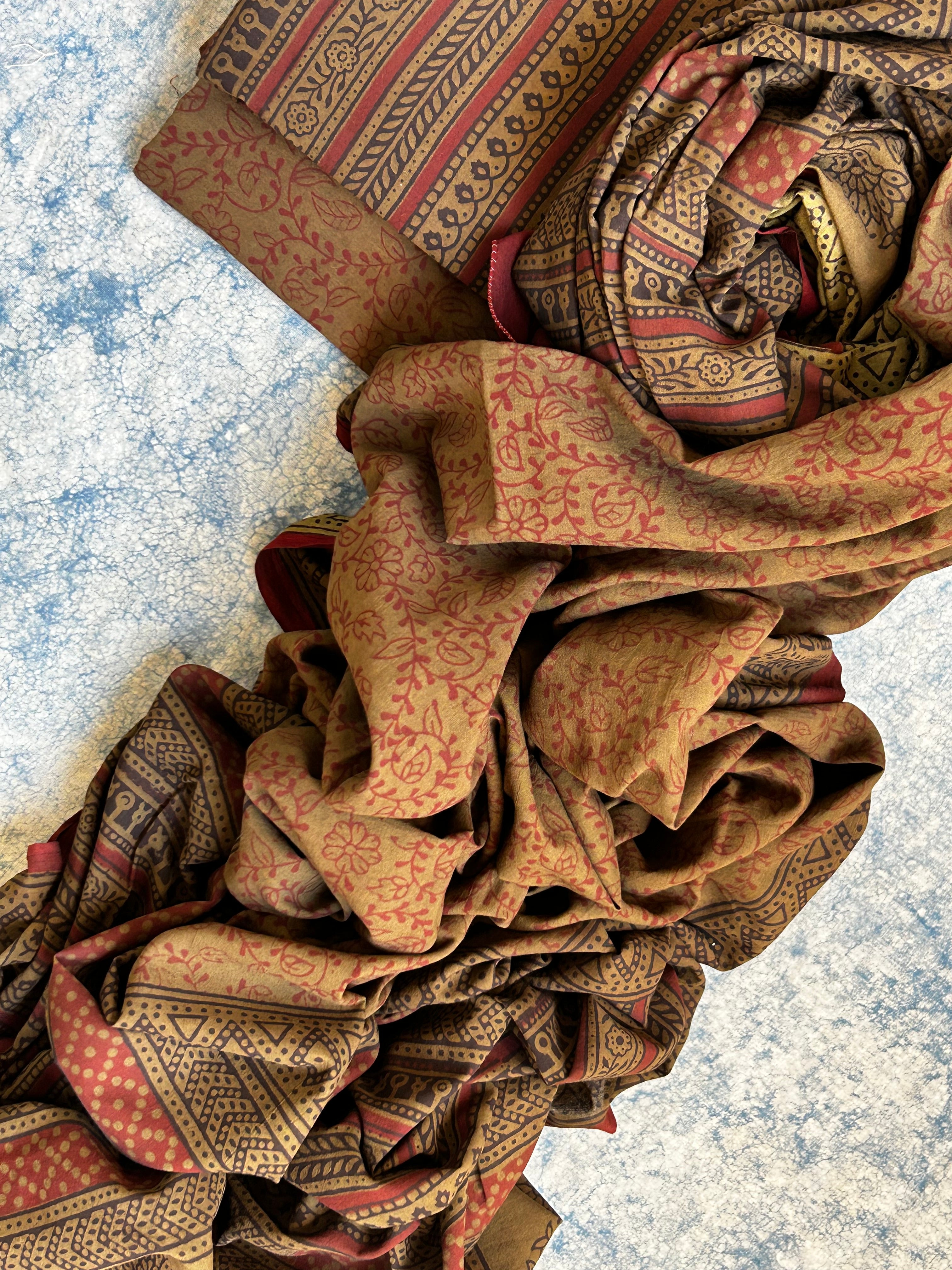 Natural Dyed Bagh Block Print Cotton Suit