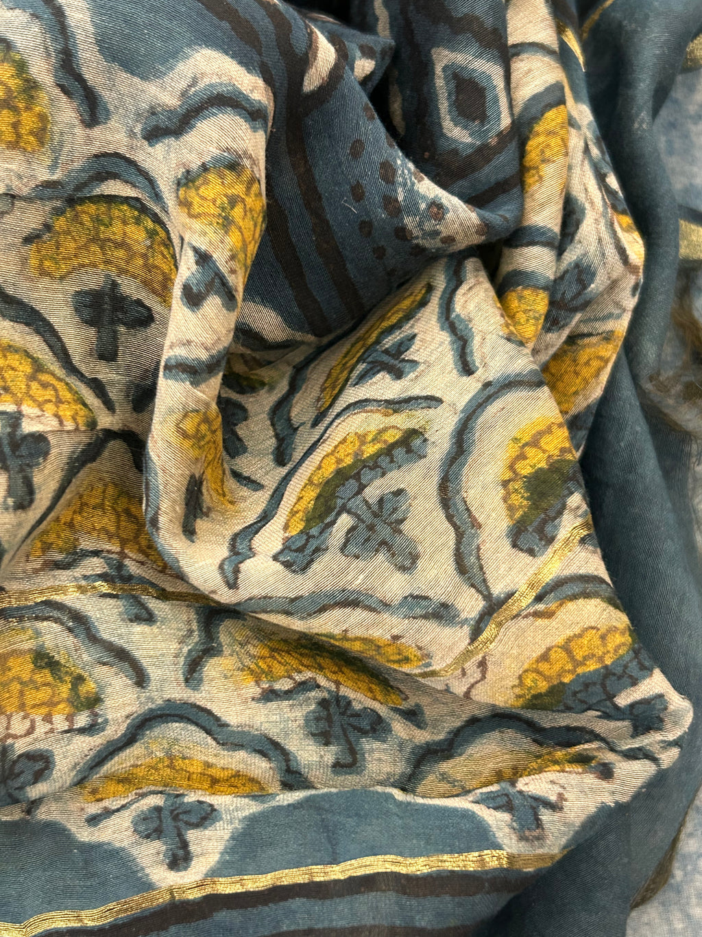 Handblock Chanderi Silk Cotton Suit