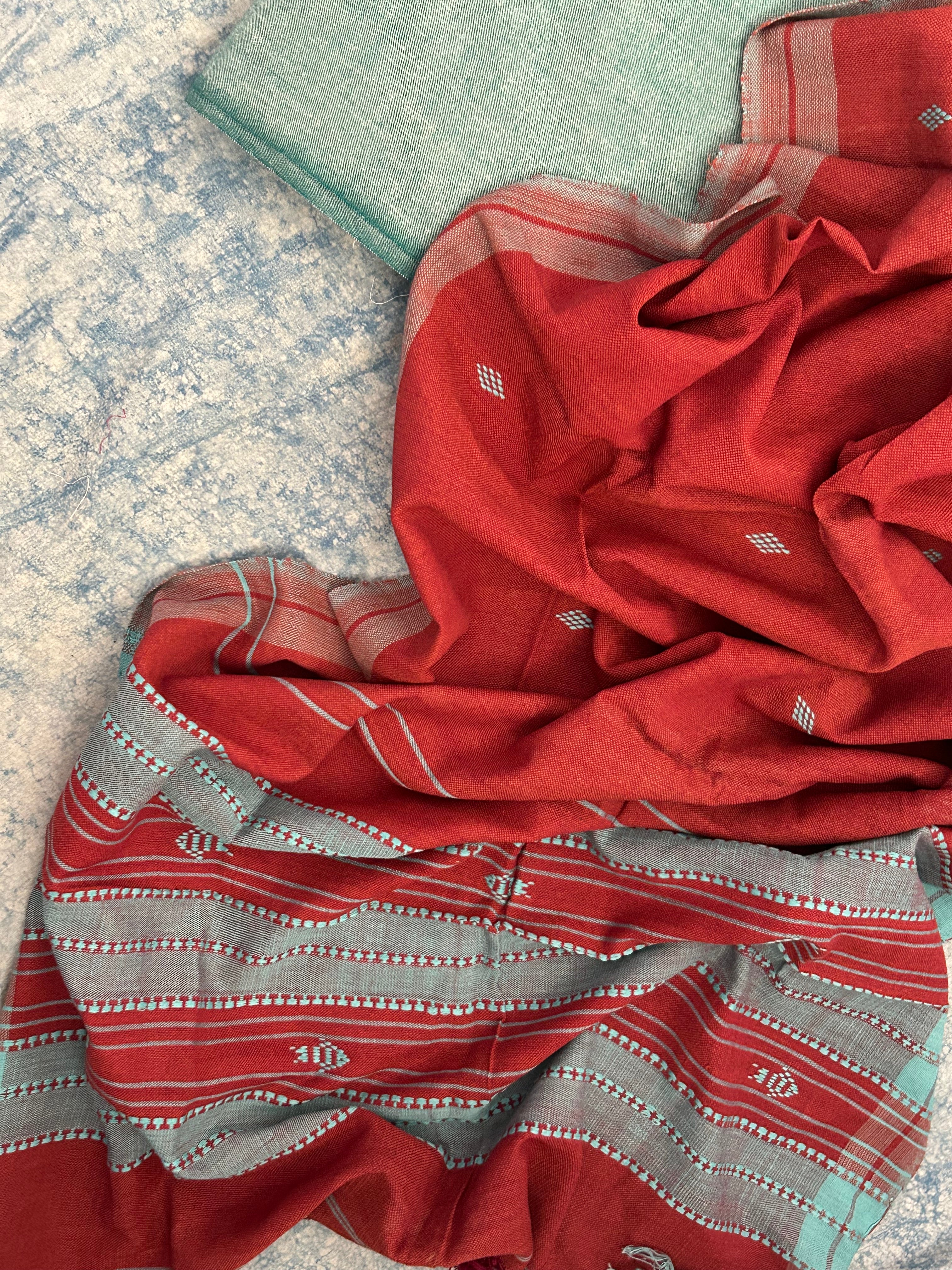 Handspun Handwoven Kurta Dupatta Set - Ocean Blue