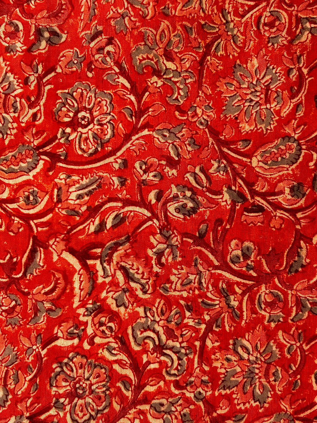 Handspun & Handwoven 2.5m Cotton Fabric With Handdone Pedana Kalamkari