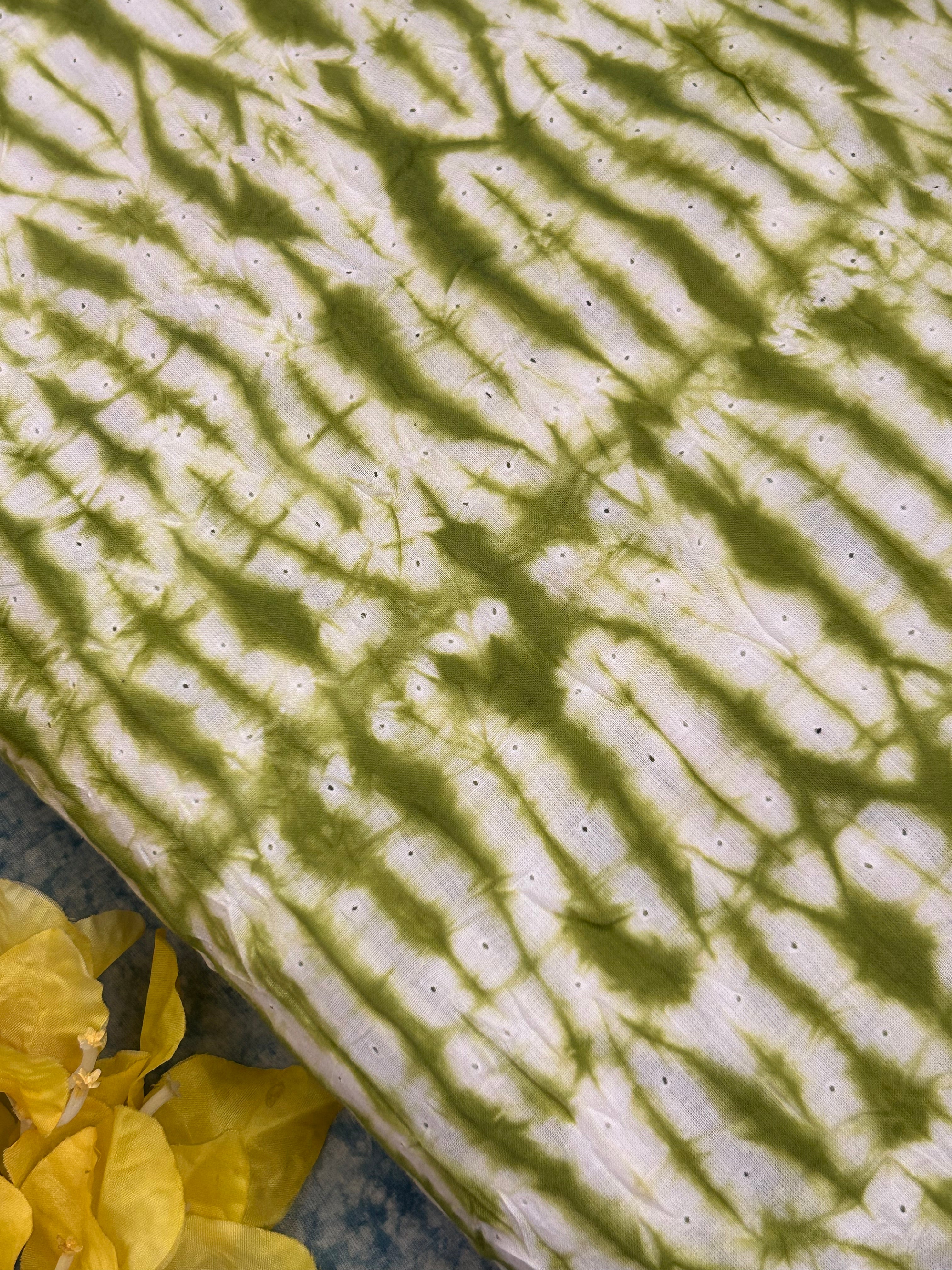 Shibori Azo free Dyed Cotton Kurta Fabric