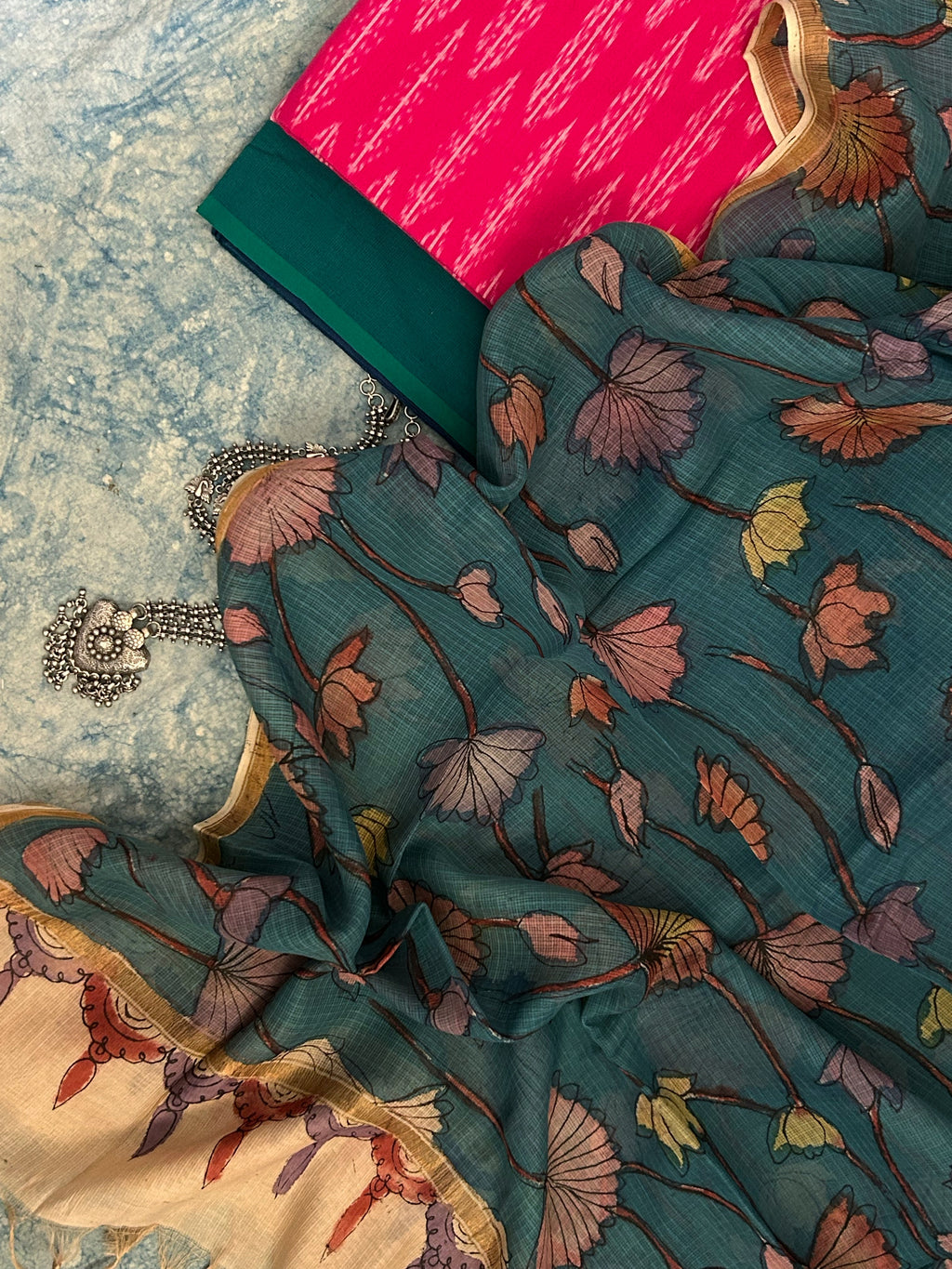 Handwoven Handpainted Kalamkari Set
