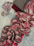 Handwoven Bhujodi Set - Black and Maroon