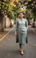 Neel Kamal- Handblock Straight Fit Cotton Long Kurta Bottom Set