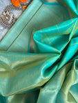 Handwoven Maheshwari Kurta Dupatta Set - Turquoise