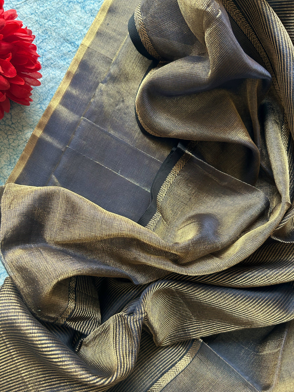 Handwoven Maheshwari Kurta Dupatta Set -Royal Blue