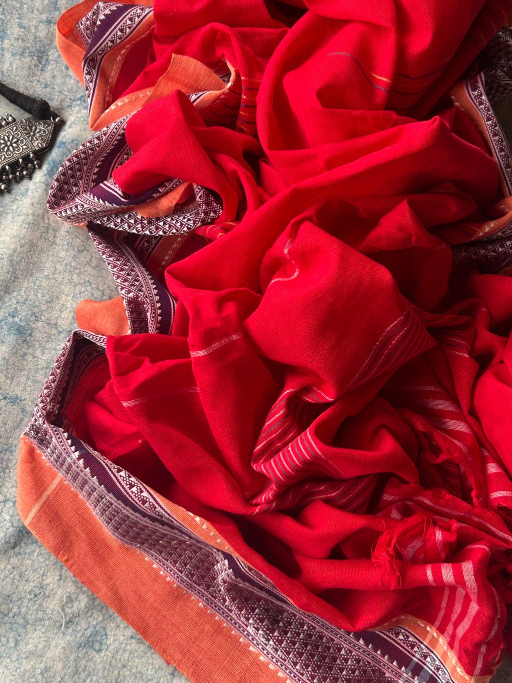 Rudrani - Handwoven Telangana cotton and Ilkal Dupatta Set
