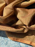 Handwoven Maheshwari Kurta Dupatta Set - Burnt Orange & Almond