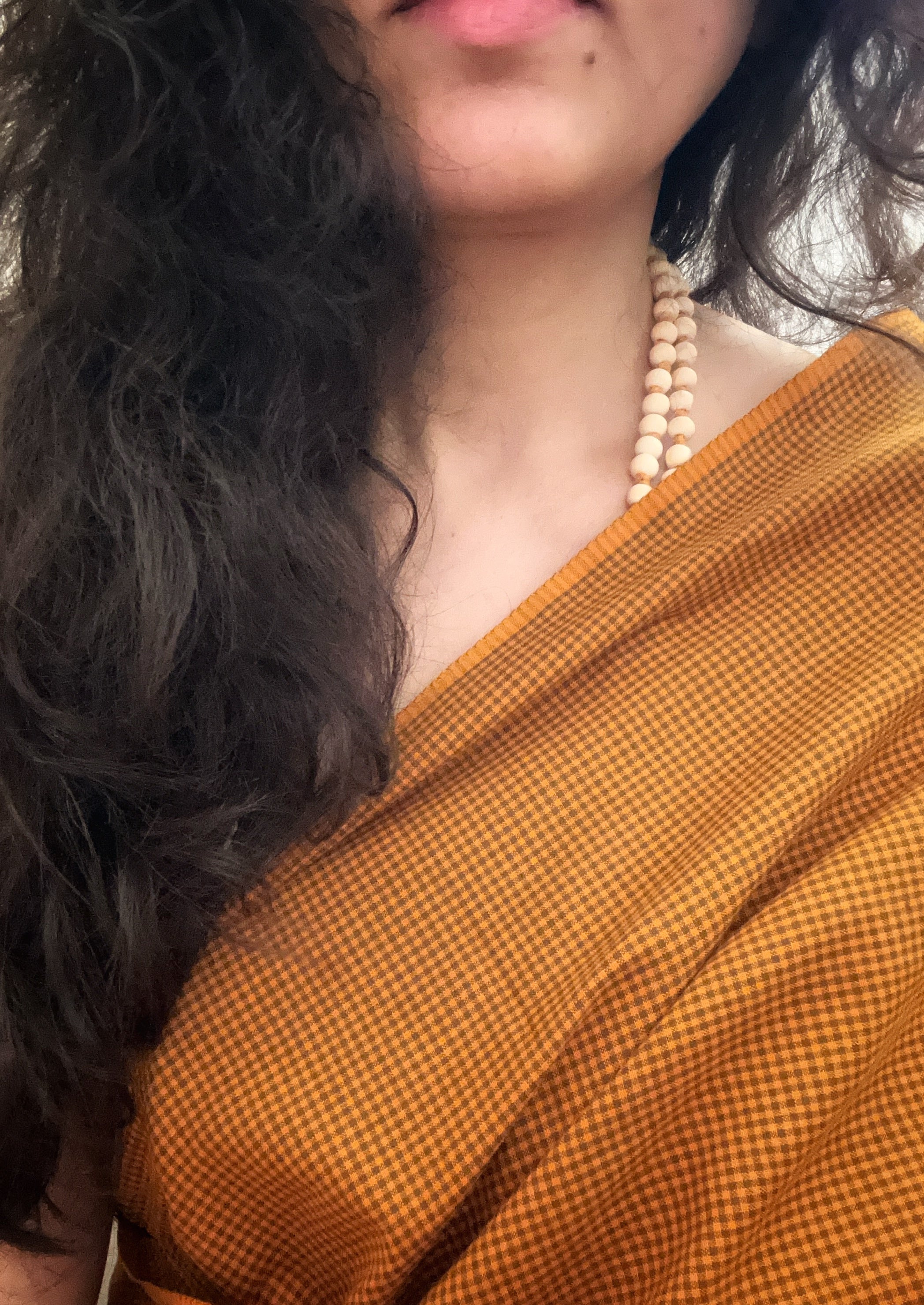 Handwoven 2.5m Checkered Fabric - Warm Turmeric