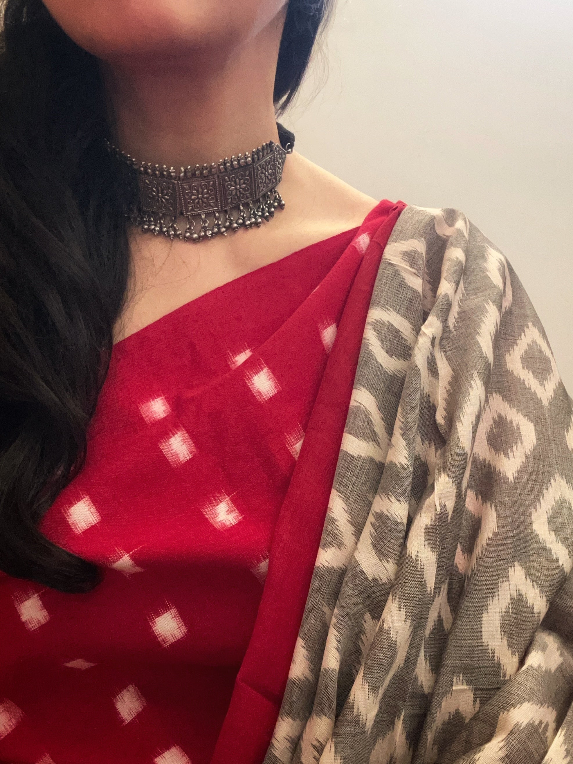 Handwoven Double Ikat Kurta Dupatta Set