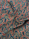 Handblock Printed Ajrakh Cotton - Green(2.4m)