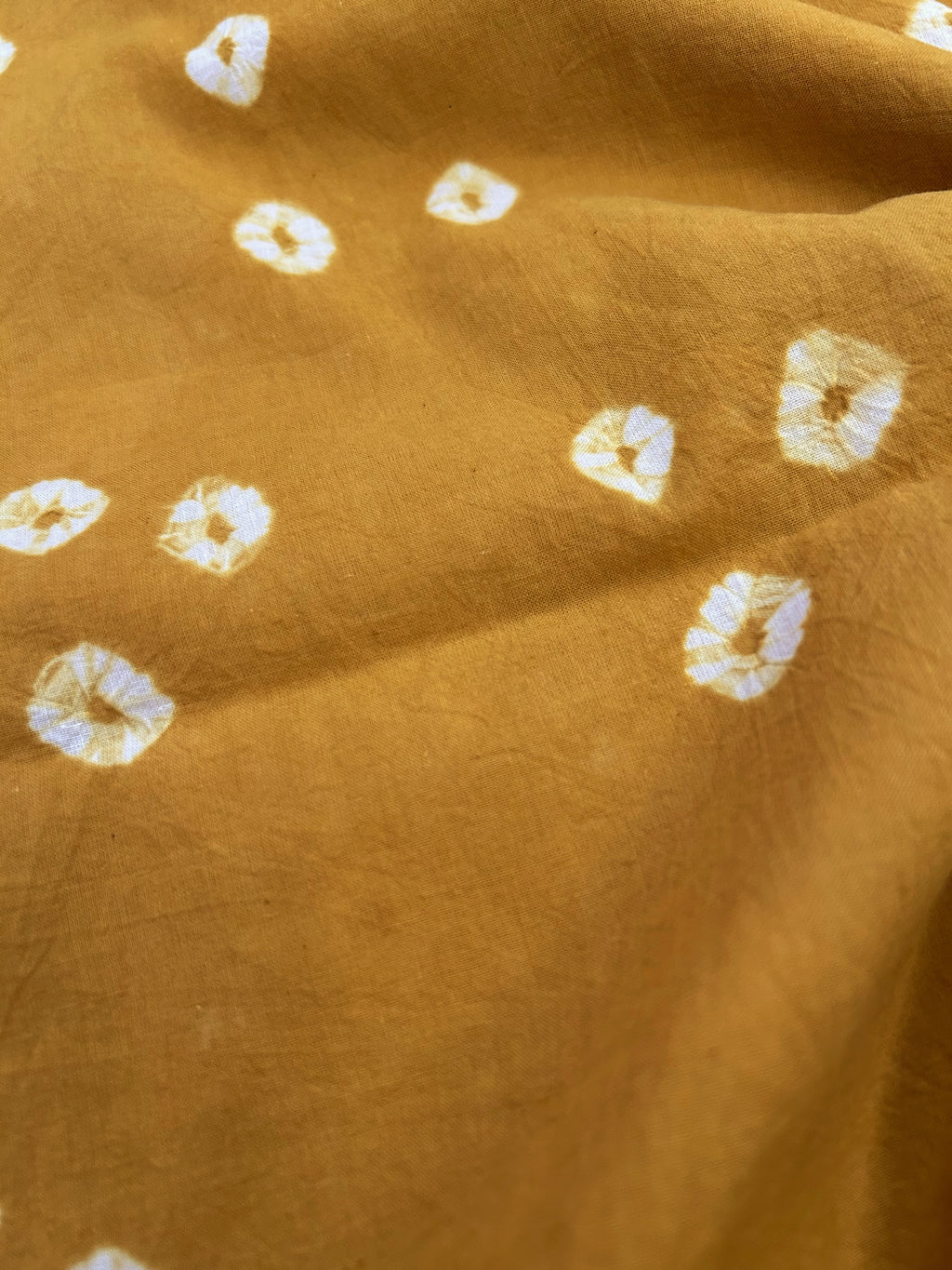 Hand done Bandhani cotton - Mustard (2.4m)