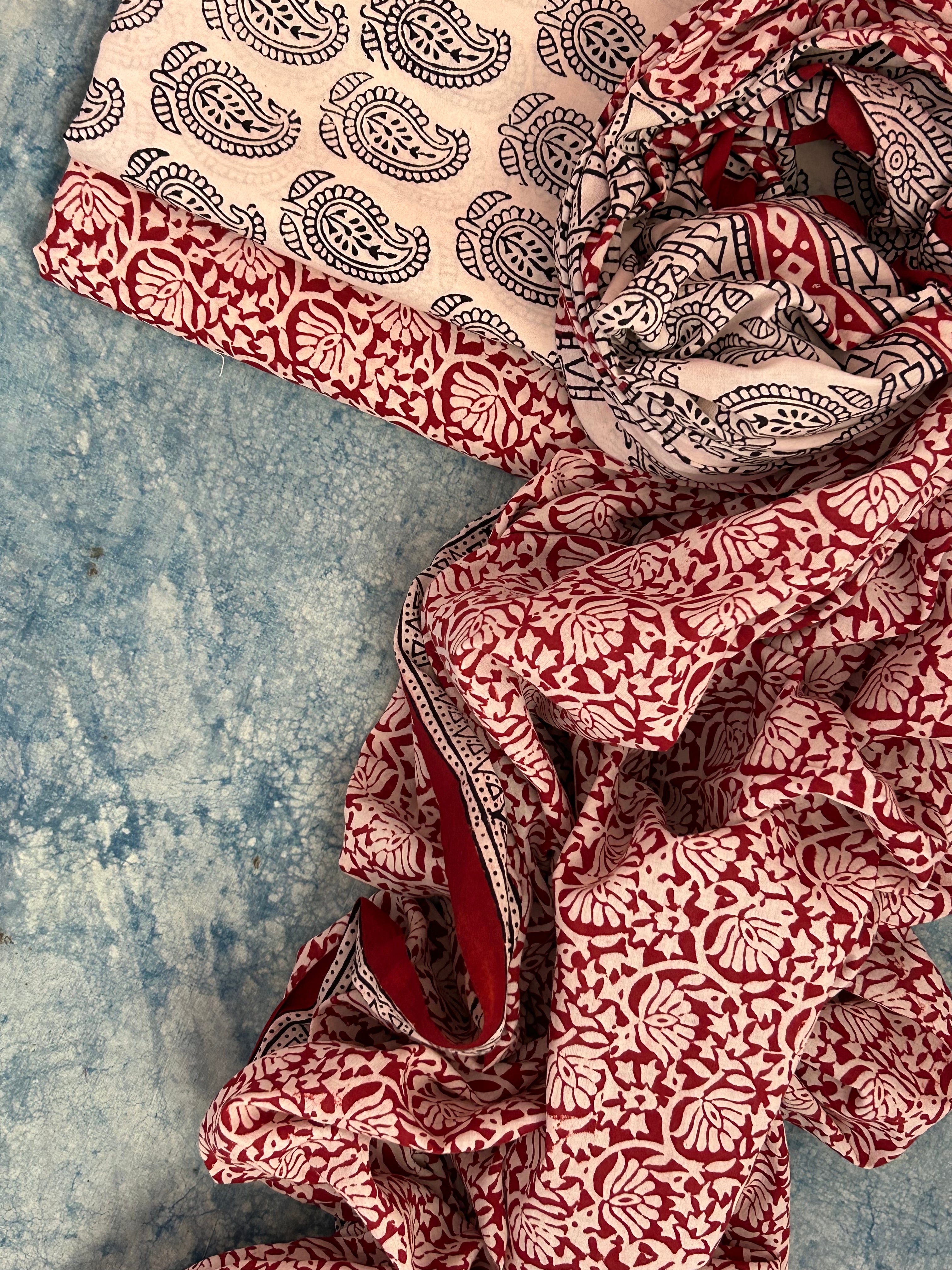 Natural Dyed Bagh Block Print Cotton Suit