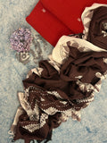 Handspun Handwoven Kotpad Suit Set - Bright Orange and Earthy Brown