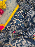 Handblock Handdone Embroidery Cotton Kota Suit