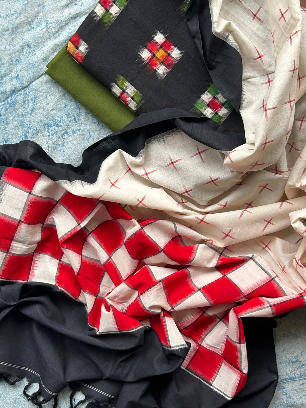 Swatantra - Handwoven Double Ikath Kurta Dupatta Set