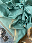 Handwoven Maheshwari Kurta Dupatta Set - Turquoise