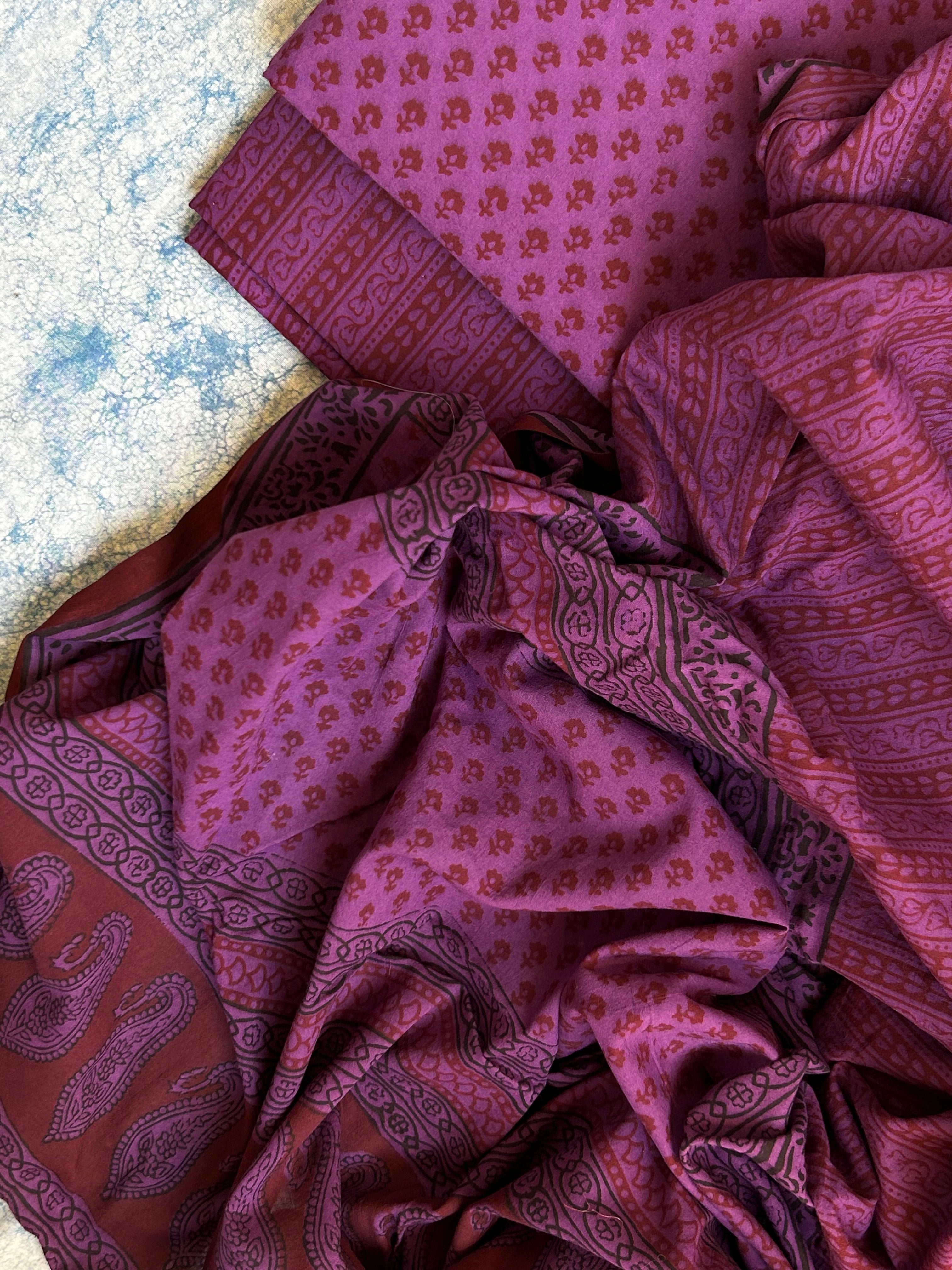 Natural Dyed Bagh Block Print Cotton Suit