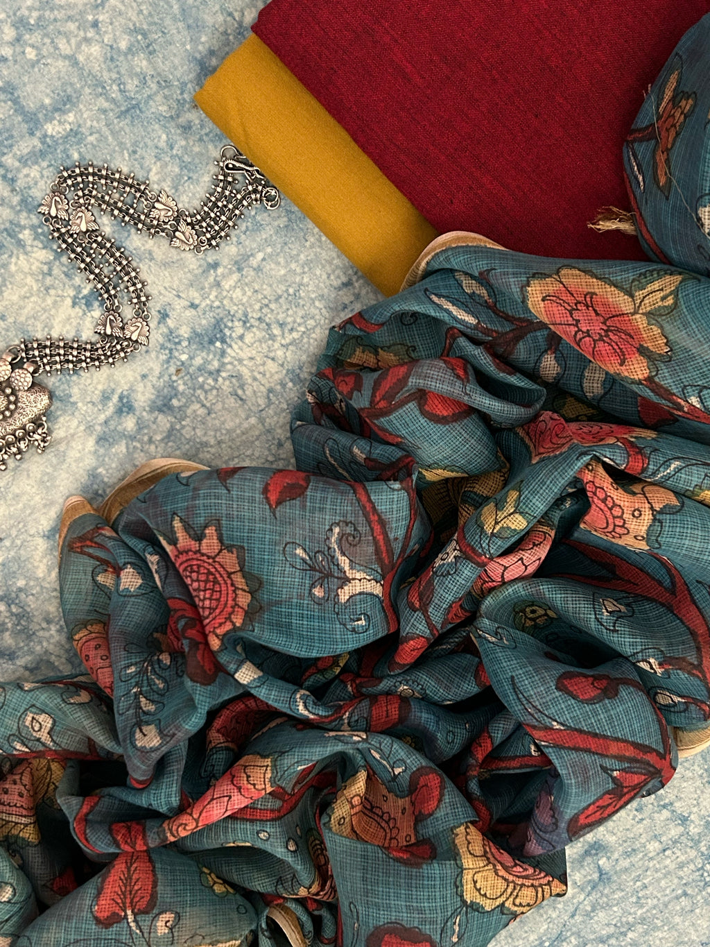 Handwoven Handpainted Kalamkari Set