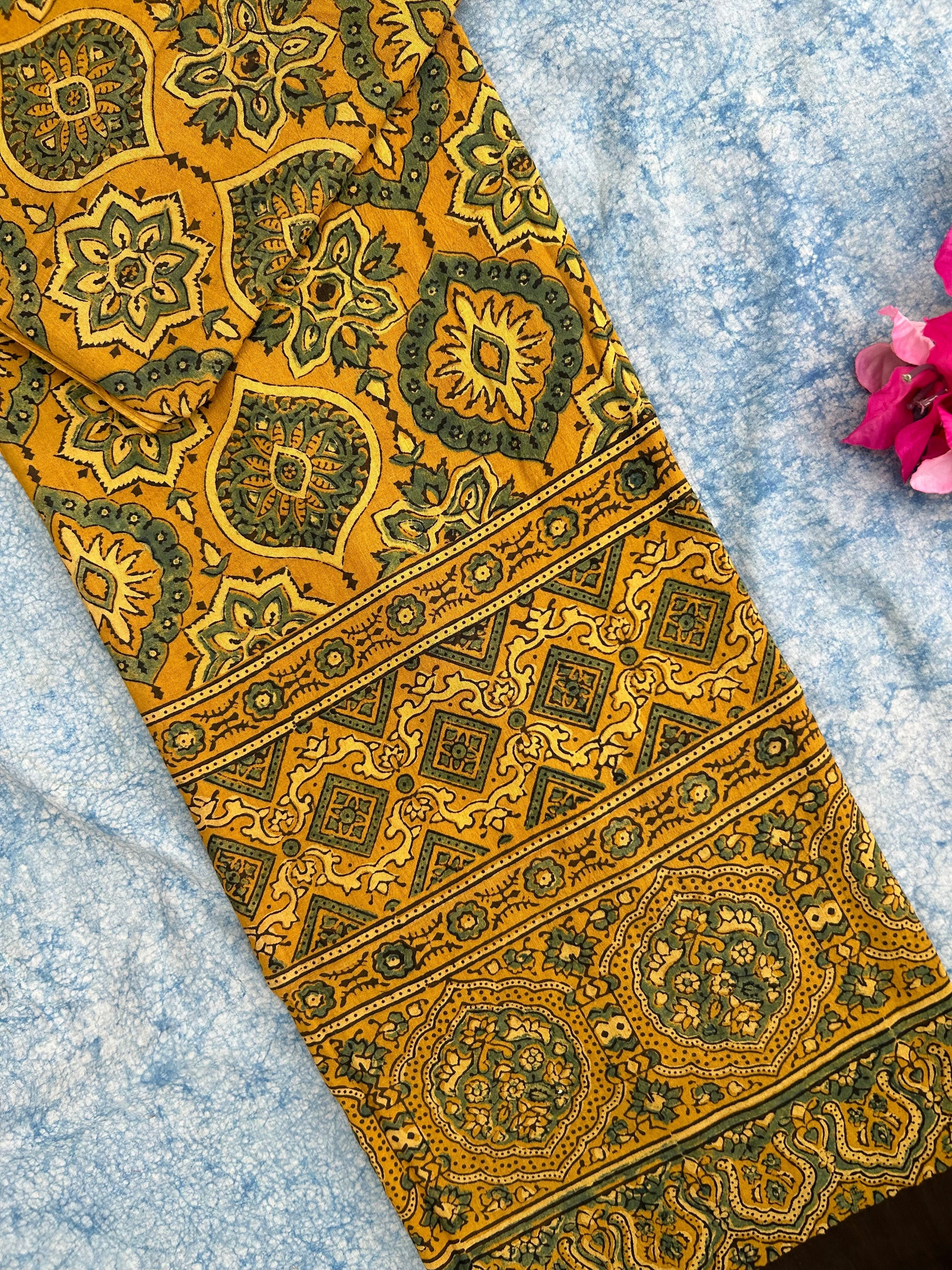 Natural Dyes Hand Block Ajrakh Dupatta