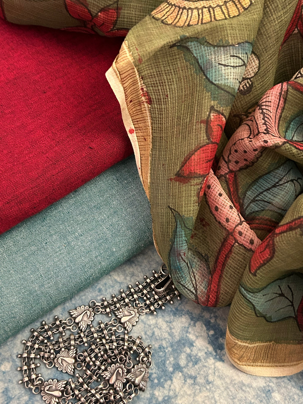 Handwoven Handpainted Kalamkari Set