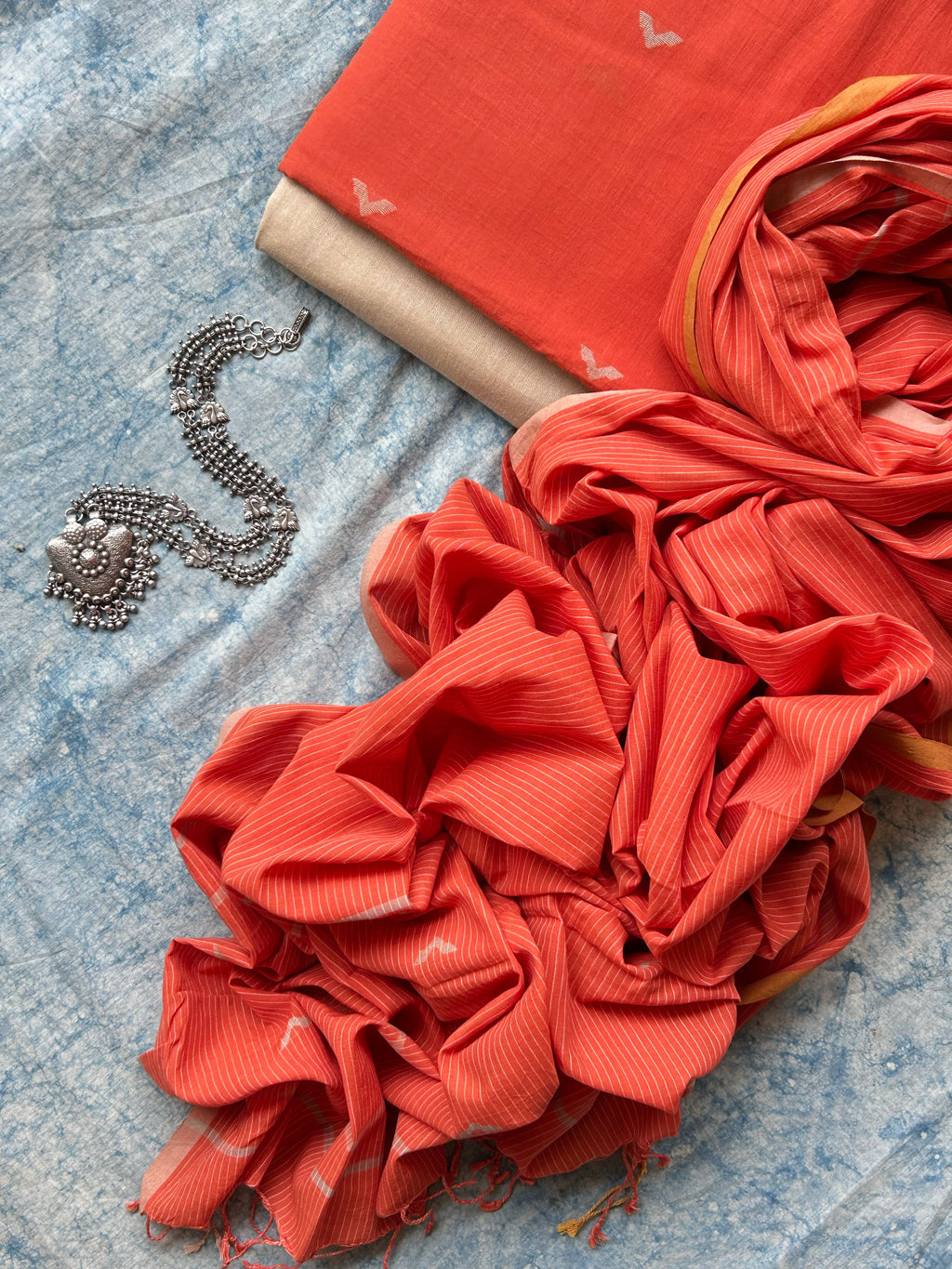 Meghna - Handwoven Bengal Jamdani Kurta Dupatta set
