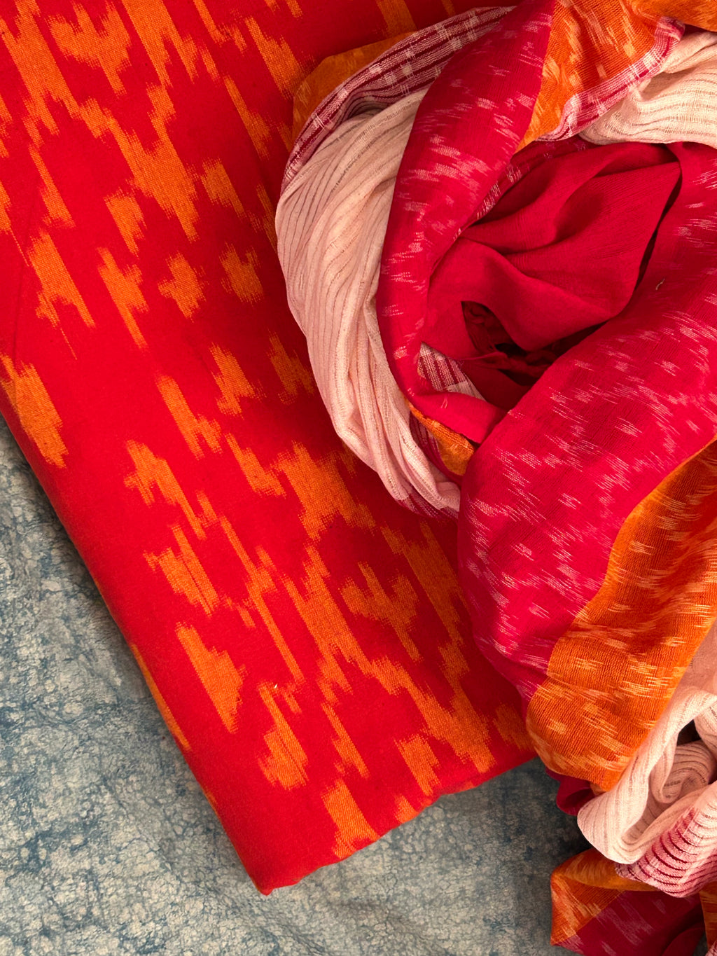 Handwoven Ikat Kurta Dupatta Set