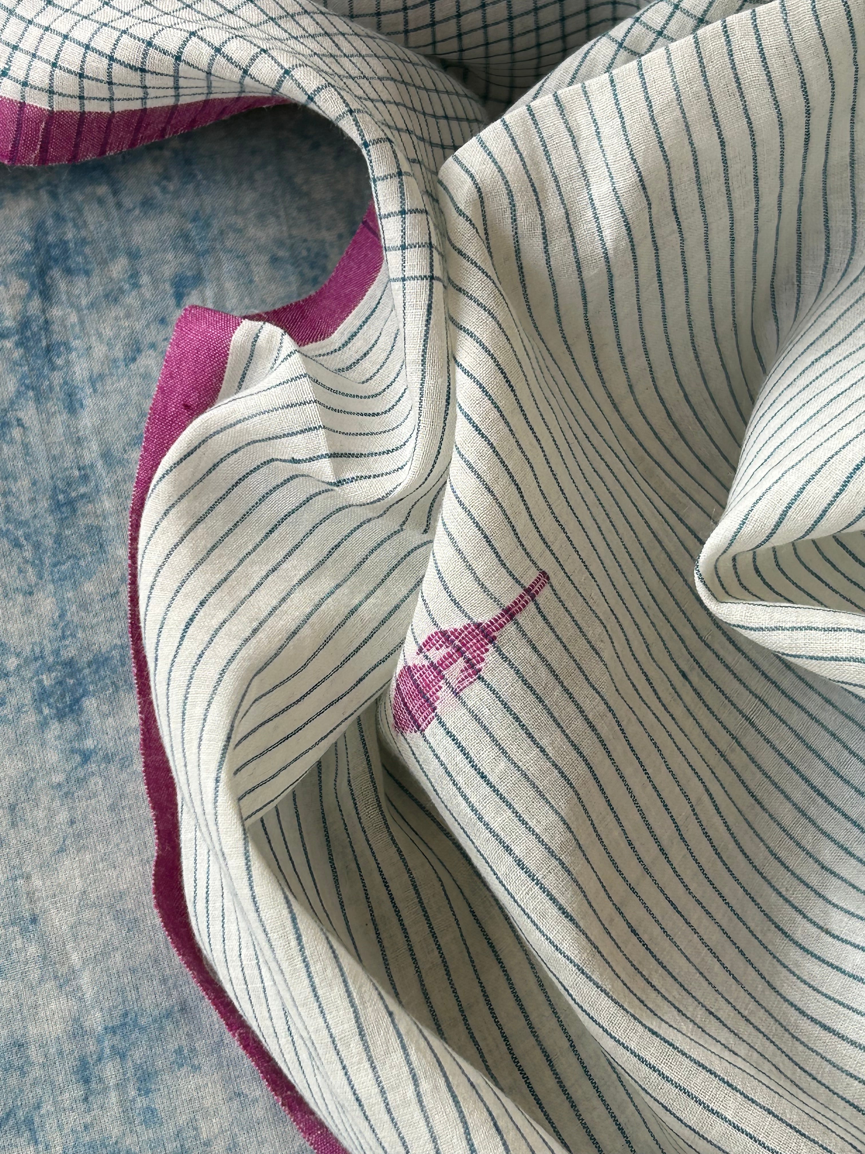Handwoven Cotton Bengal Jamdani Dupatta Set - The Garden Bloom