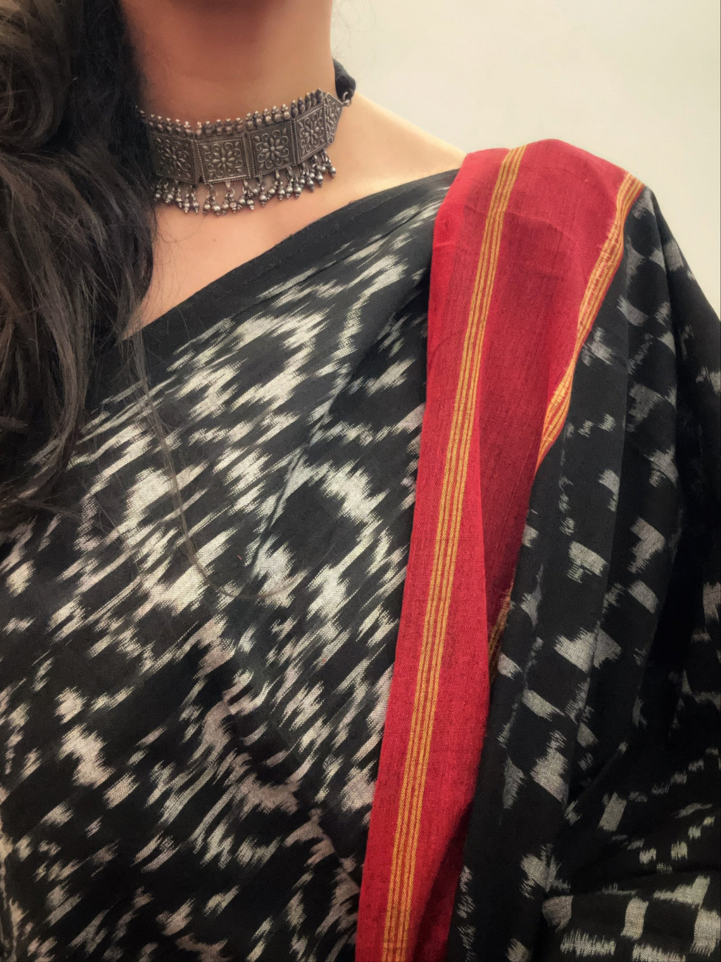 Handwoven Ikat Kurta Telia Dupatta Set