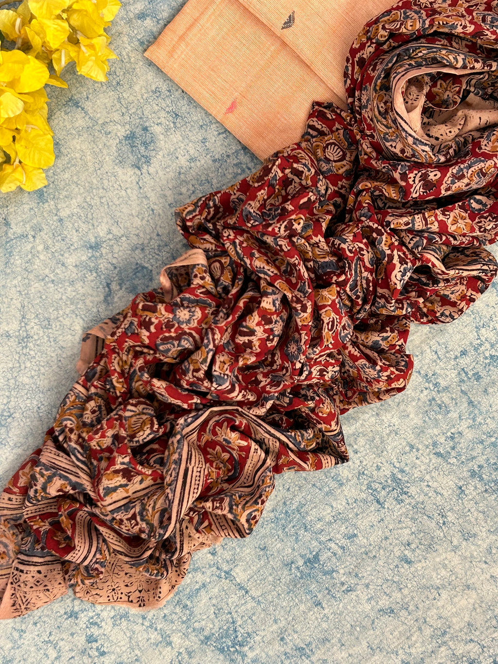 Handwoven Handcrafted Bhujodi Kalamkari Kurta Dupatta Set