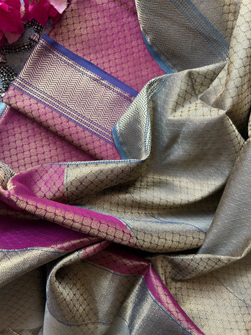 Handwoven Tissue Maheshwari Kurta Dupatta Set