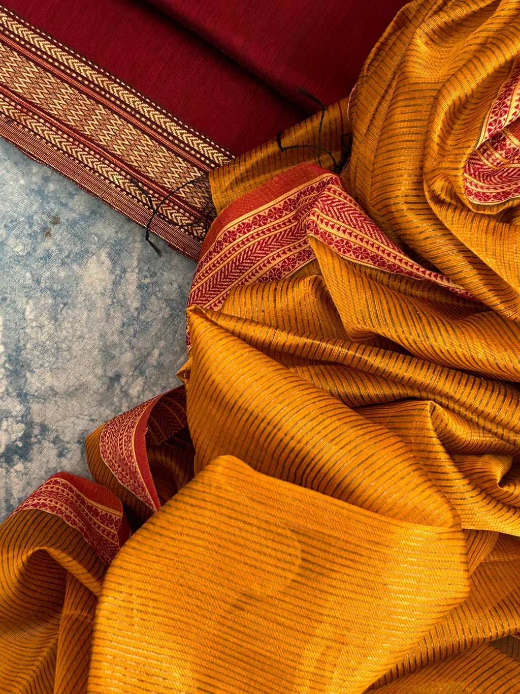 Handwoven Maheshwari Kurta Dupatta Set