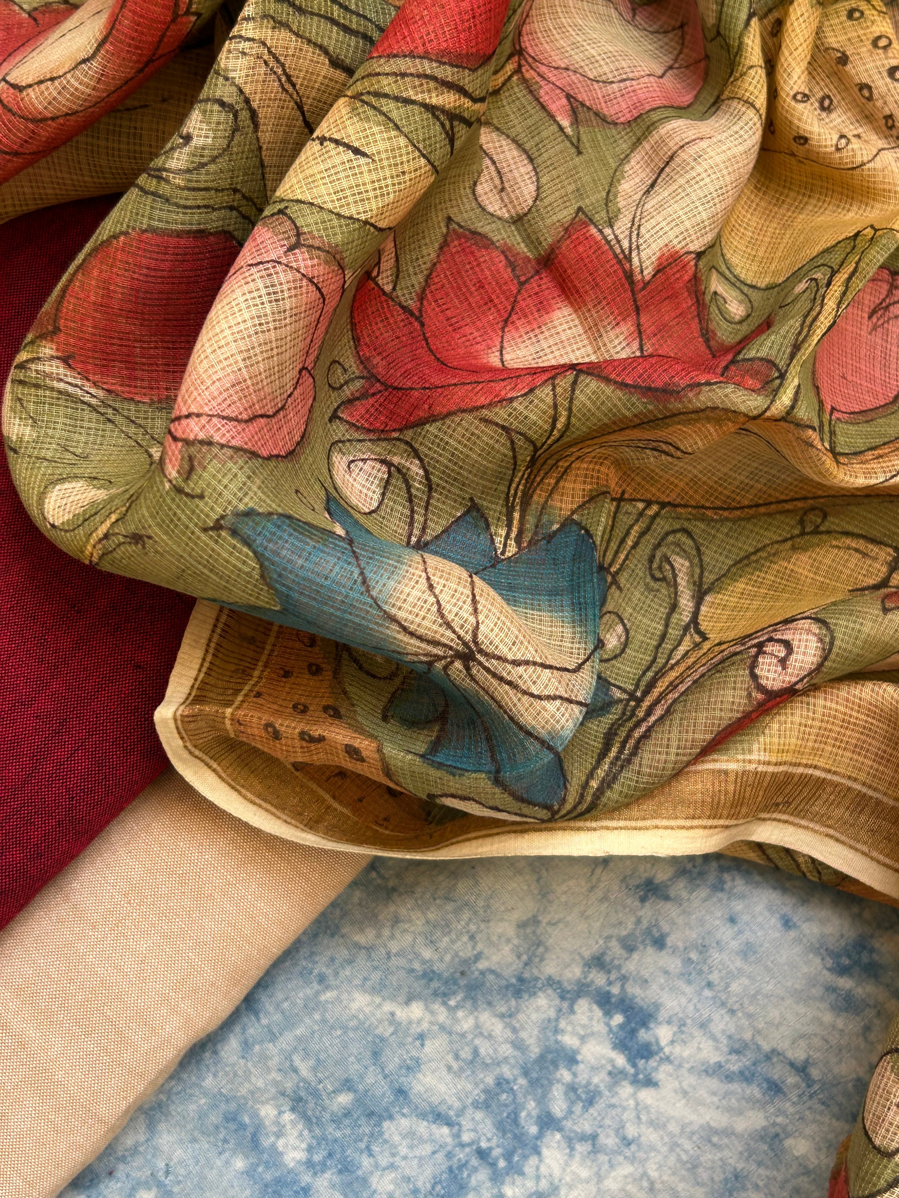 Handwoven Handpainted Kalamkari Set