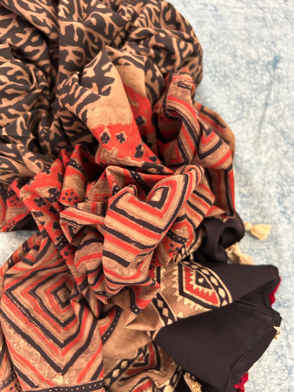 Natural Dyes Handblock Ajrakh Cotton Suit
