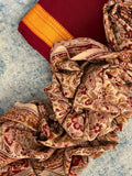 Handwoven Handcrafted Mangalagiri Kalamkari Kurta Dupatta Set