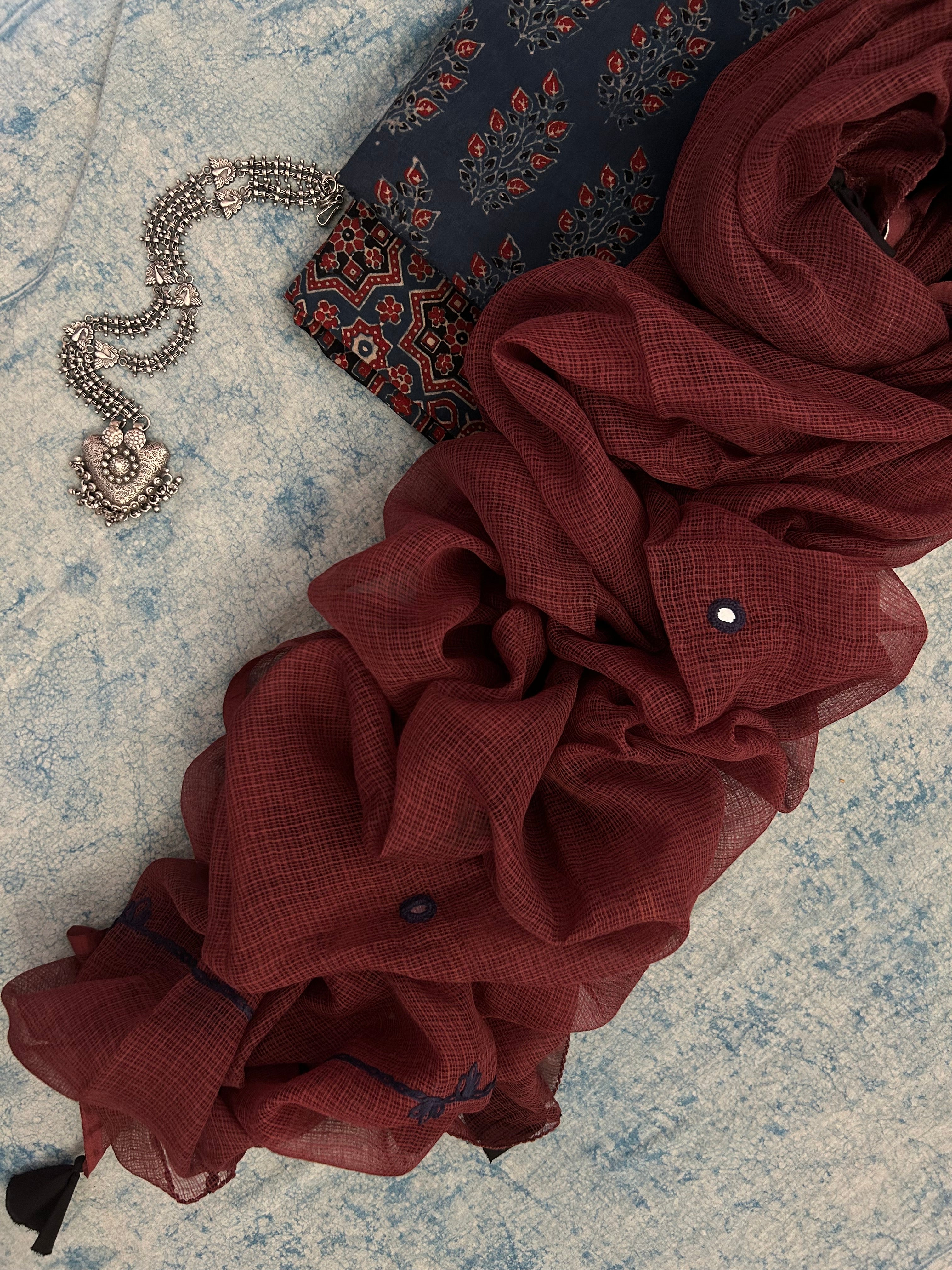 Natural Dyes Handcrafted Ajrakh Kota Suit