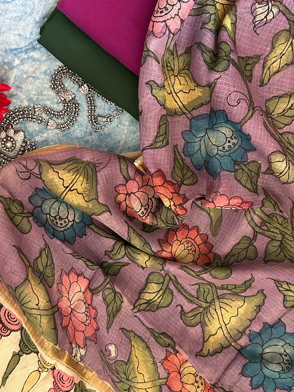 Handwoven Handpainted Kalamkari Set
