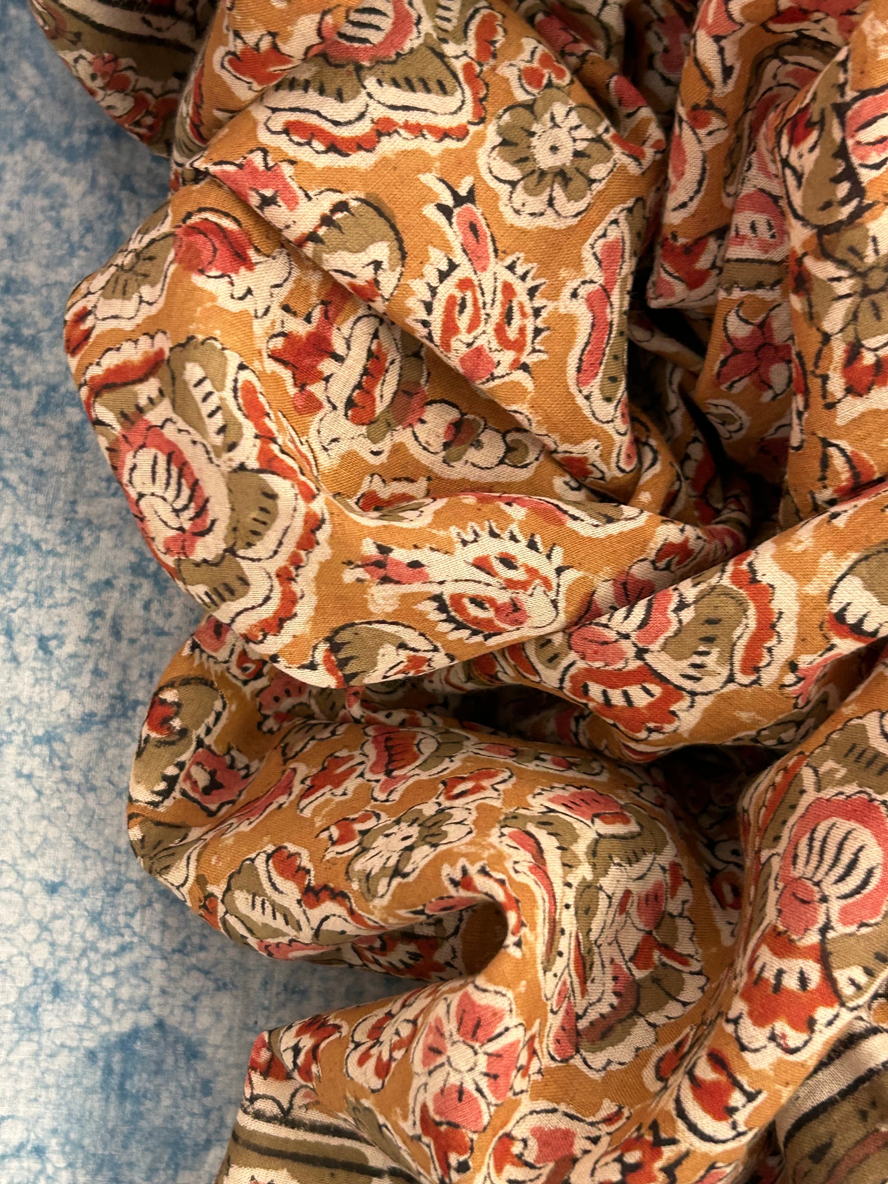 Handwoven Handcrafted Ikath Kalamkari Kurta Dupatta Set